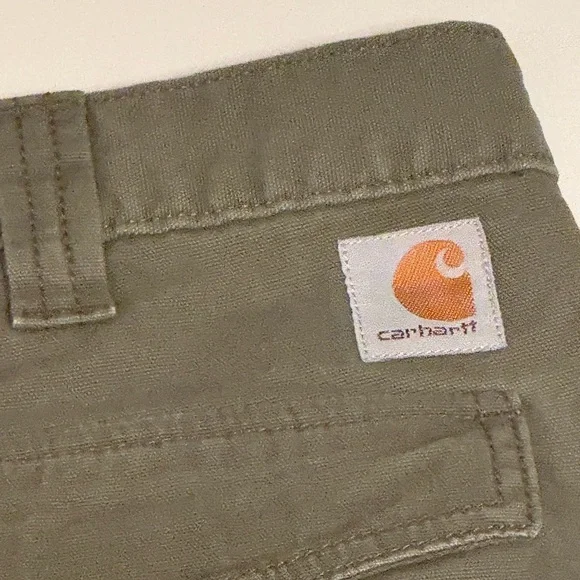 Men's Olive Dark green Carhartt Cargo Shorts - Picture 5 of 6